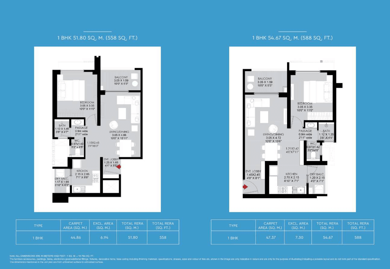 1 BHK Floor Plan